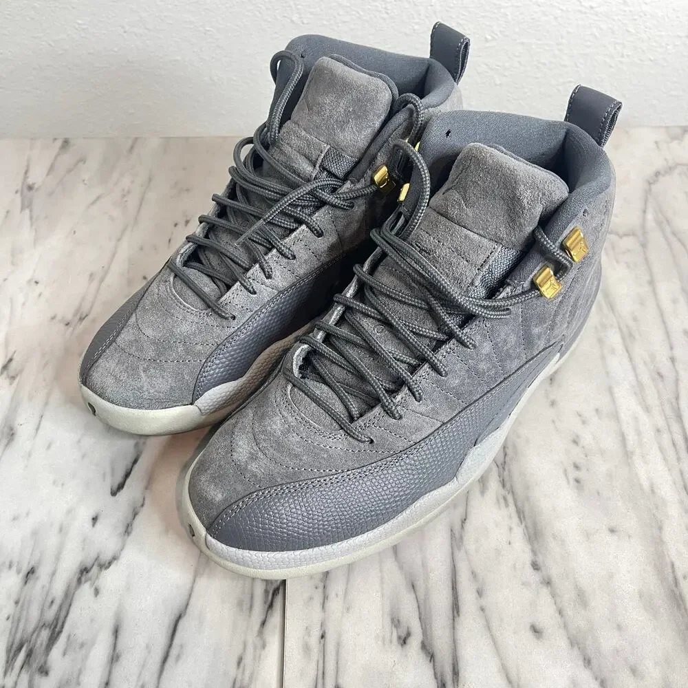 Nike Air Jordan 12 Retro Wolf Grey Suede Size 8 Mens Basketball Shoes 130690-005